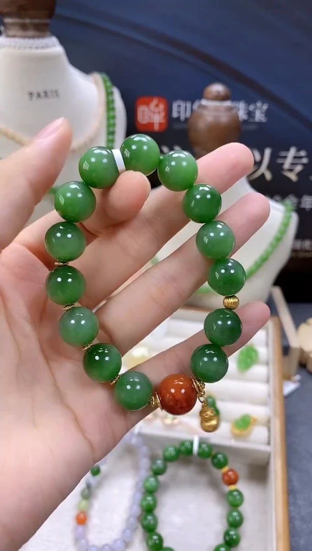 手链银S925镶嵌和田玉cg