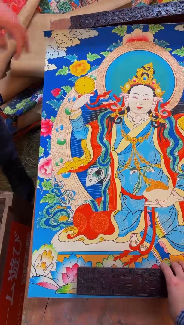 装裱画精品手绘唐卡链接--A144观音菩萨