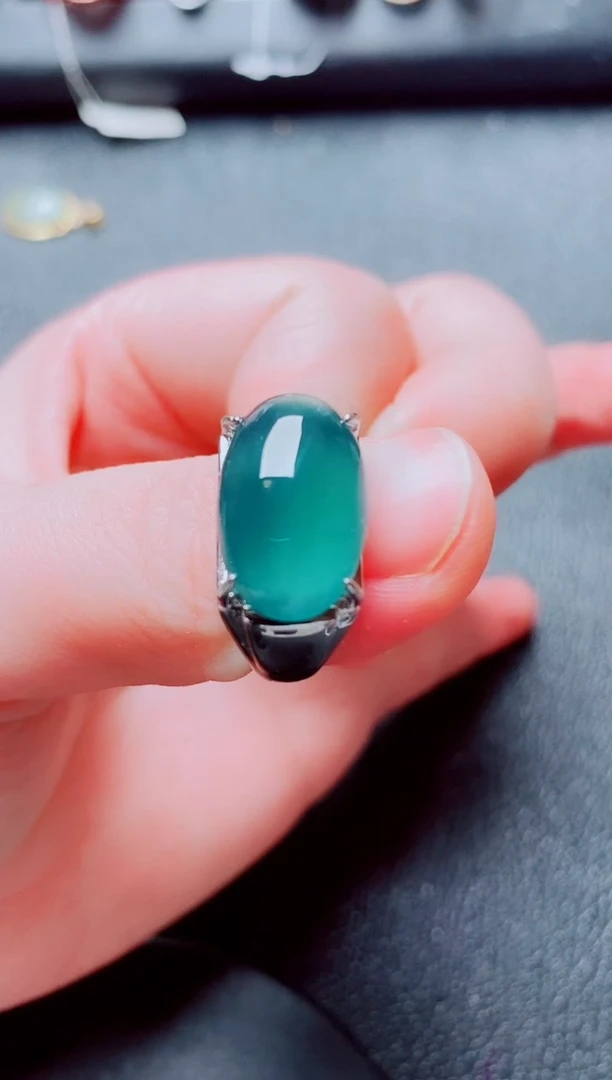 银S925镶嵌戒指翡翠111