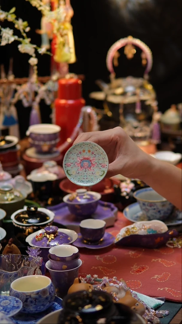 【闪购商品】摆件珐琅彩盖置珐琅彩盖置