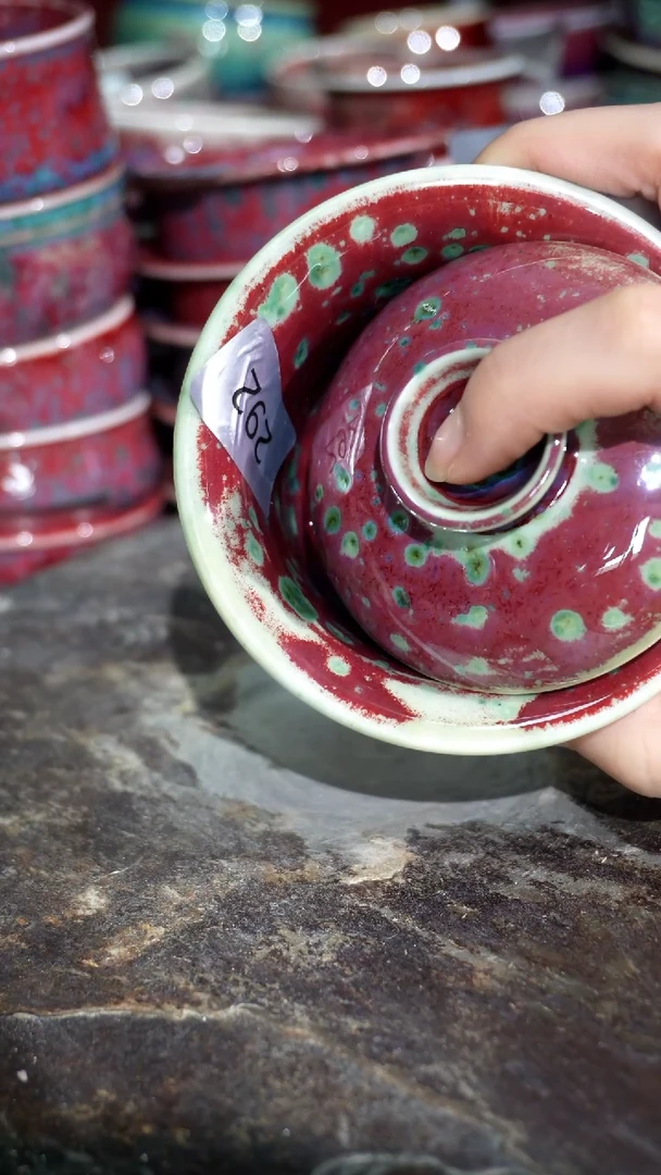 摆件陶精品窑变钧瓷茶器
