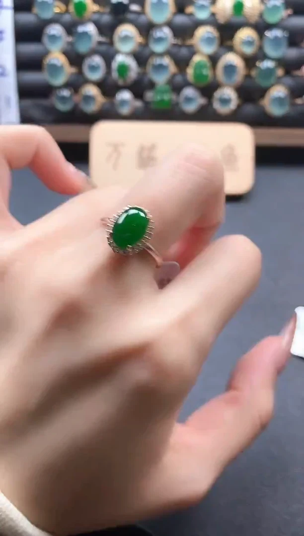 银S925镶嵌戒指翡翠51151