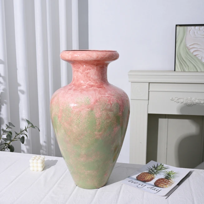 【绿脂凝春-大号奖杯】无孔水培落地陶瓷花瓶干花鲜花客厅插花摆件