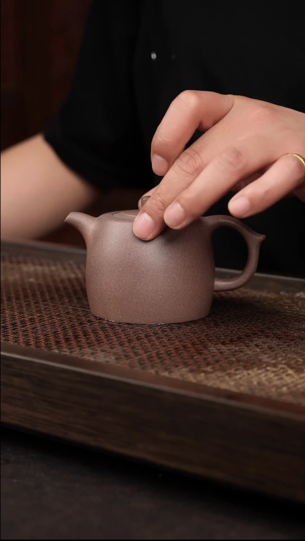 茶壶紫砂桃花泥景舟井栏{紫}