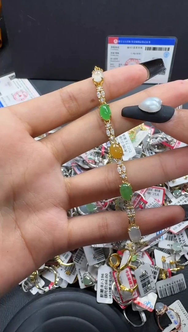 翡翠戒指银S925镶嵌戒指130