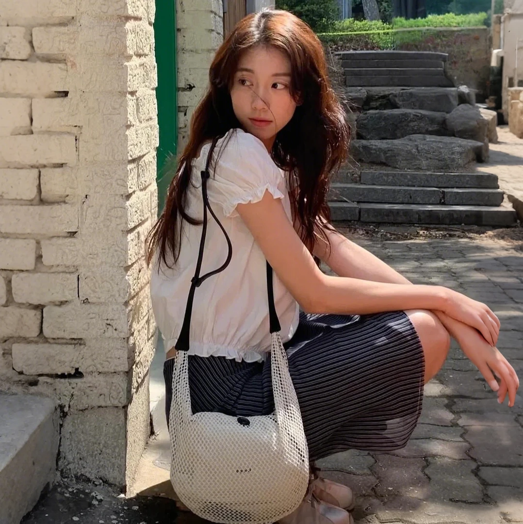 【X-Fairy】孔孝真设计师款网面通勤单肩斜挎包