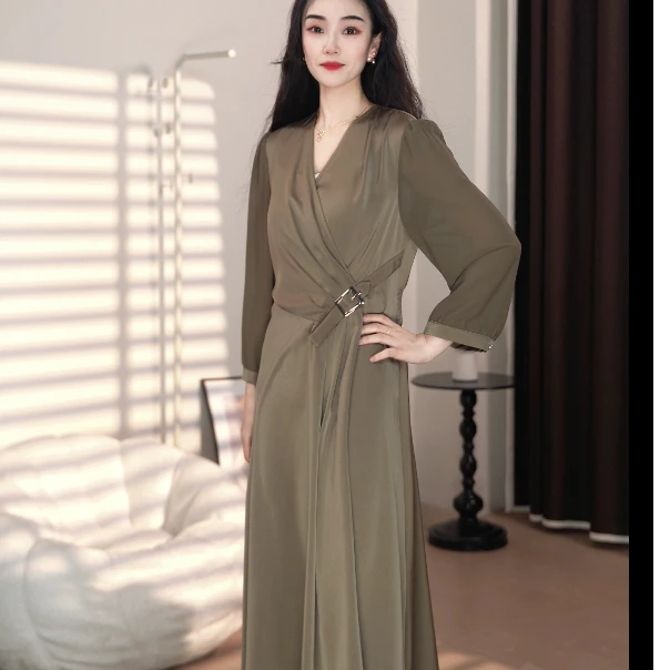 511-春季新款连衣裙时尚气质复古女装法式