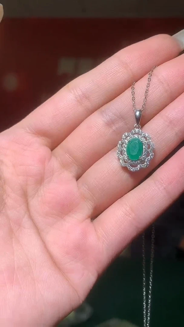 颈饰银S925镶嵌祖母绿【宝石世家严选】