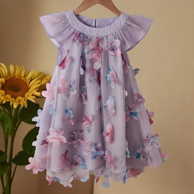 女童夏季连衣裙小女孩洋气公主裙女宝宝夏款无袖纱裙儿童时髦夏装