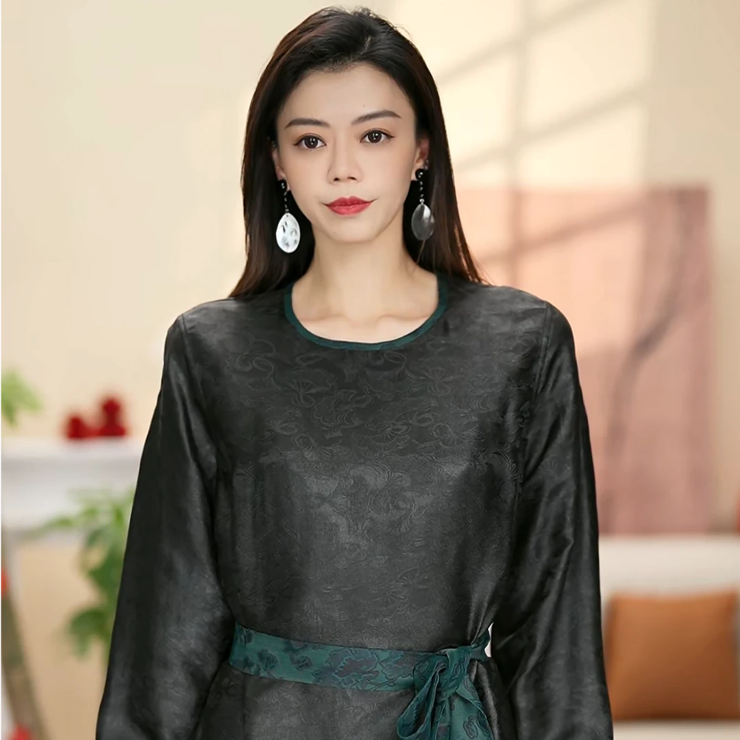 南歌 重磅香云纱 双面穿连衣裙FY1141105