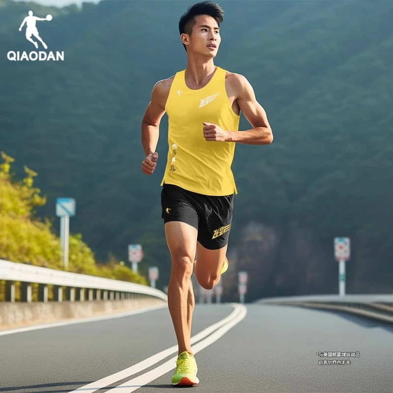 [飞影PB]乔丹运动无痕背心男2025新款专业速干透气马拉松跑步t恤
