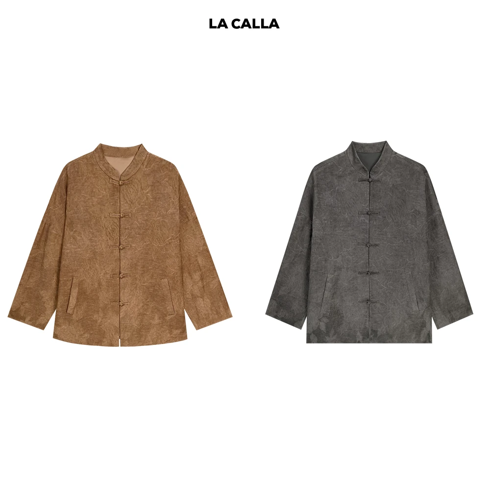 LA CALLA汉麻外套百搭中国风小立领衬衫L0741