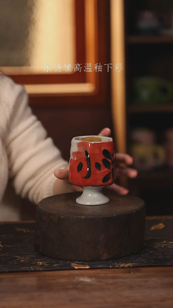 陶瓷景德镇高温釉下手绘陶瓷@L014@