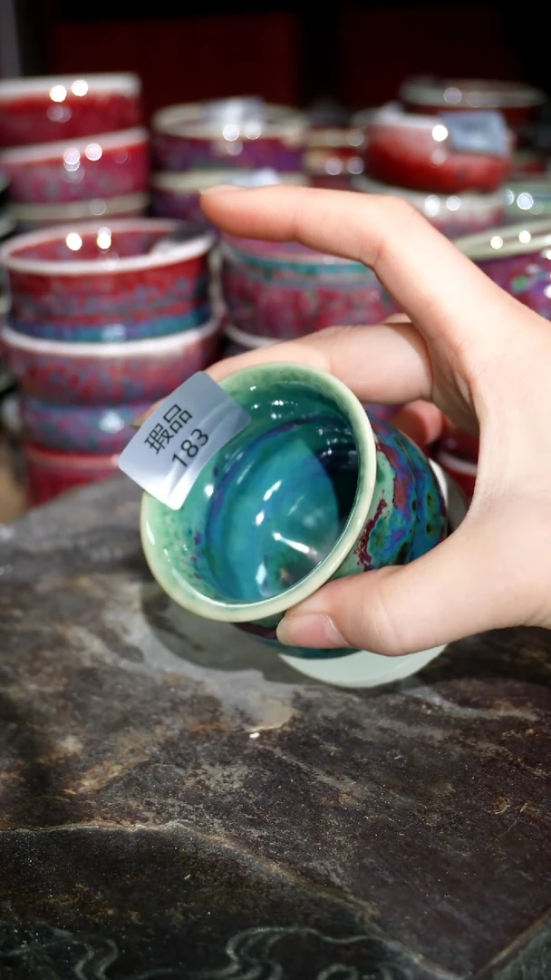 摆件陶精品窑变钧瓷茶器