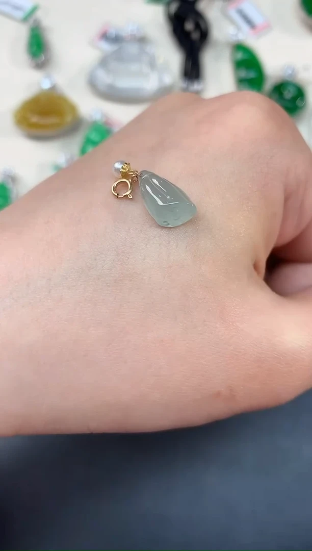 【闪购商品】翡翠吊坠(不含链)18K金镶嵌A176|498