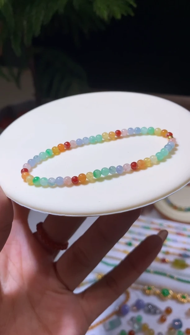 未镶嵌定制翡翠3.6卡米珠手串