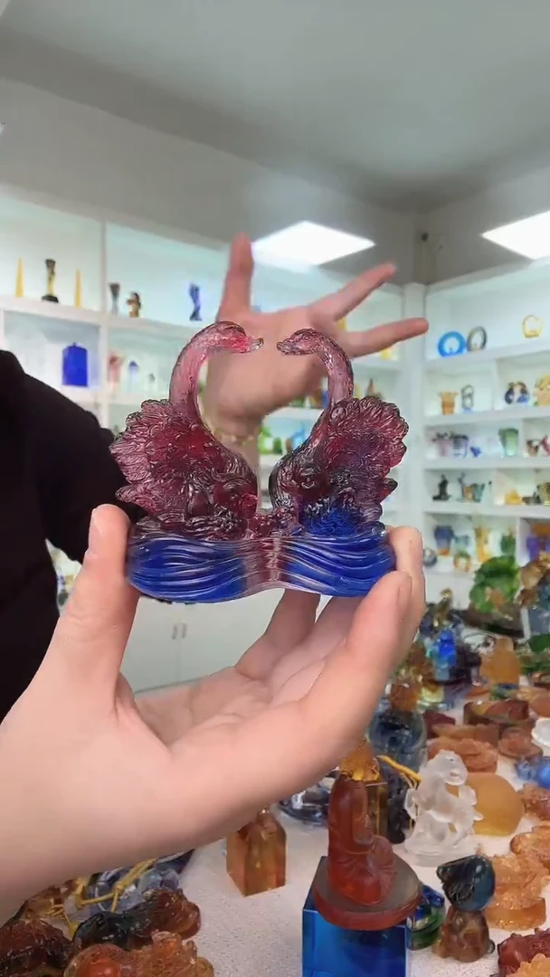手工艺品琉璃天鹅