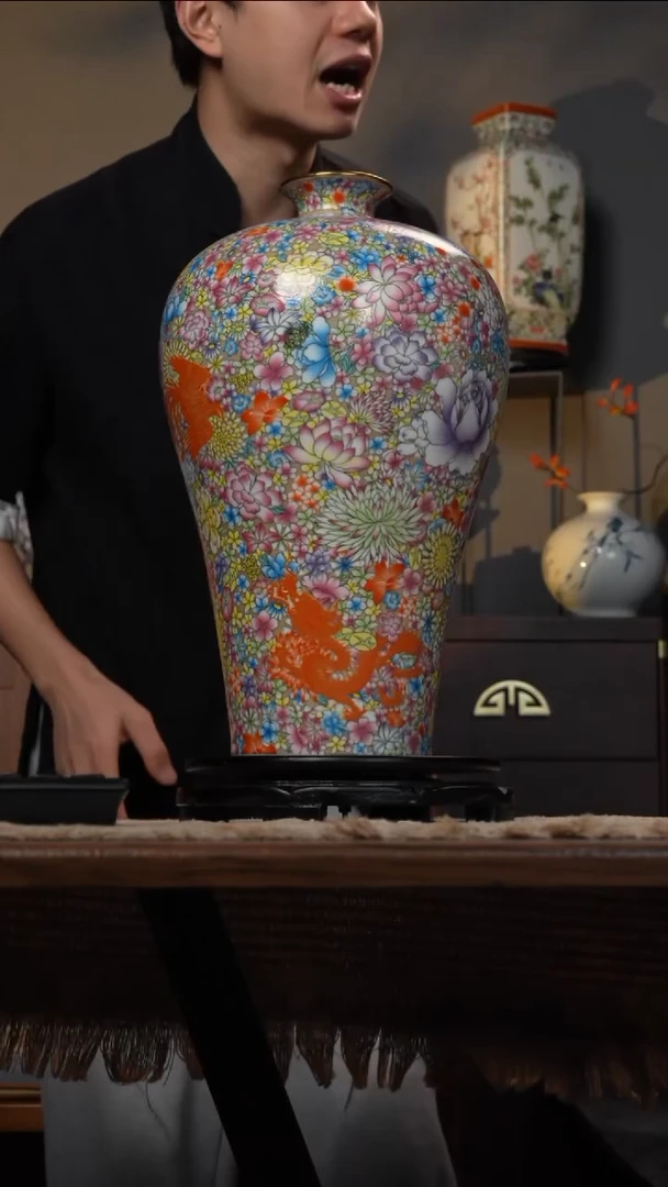 摆件WN问泥景德镇陶瓷花瓶摆件