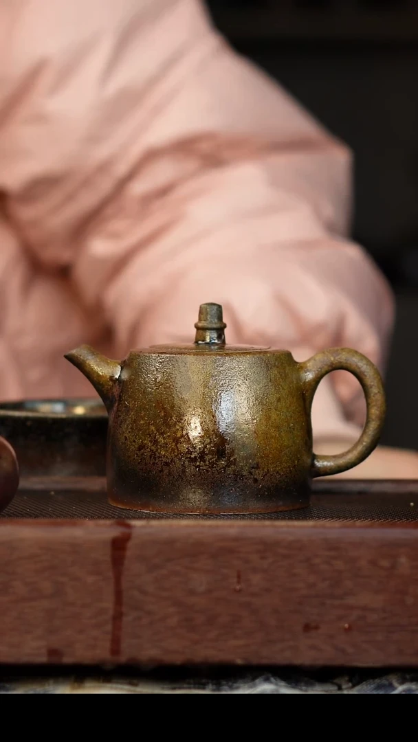 茶壶紫砂柴烧紫砂 天青汉铎200cc