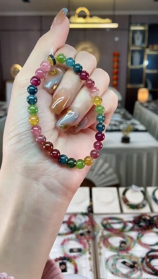 【闪购商品】碧玺单圈手串6mm+未镶嵌一物一证dan