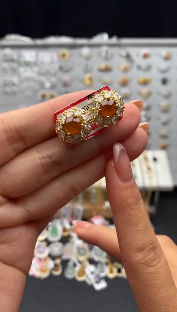 银S925镶嵌戒指翡翠天然A货翡翠