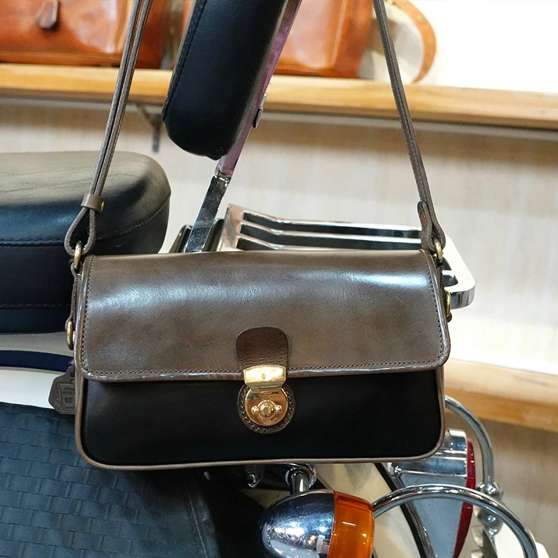 制道复古简约时尚斜挎包10033牛皮