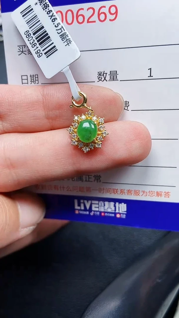 颈饰银S925镶嵌翡翠6269