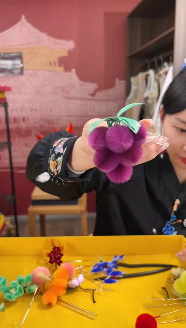 【闪购商品】刺绣非遗绒花（发饰）