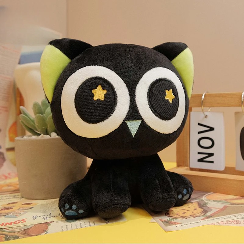 小黑战记罗小黑毛绒公仔抱枕表情包星星眼玩偶动漫玩具生日礼物