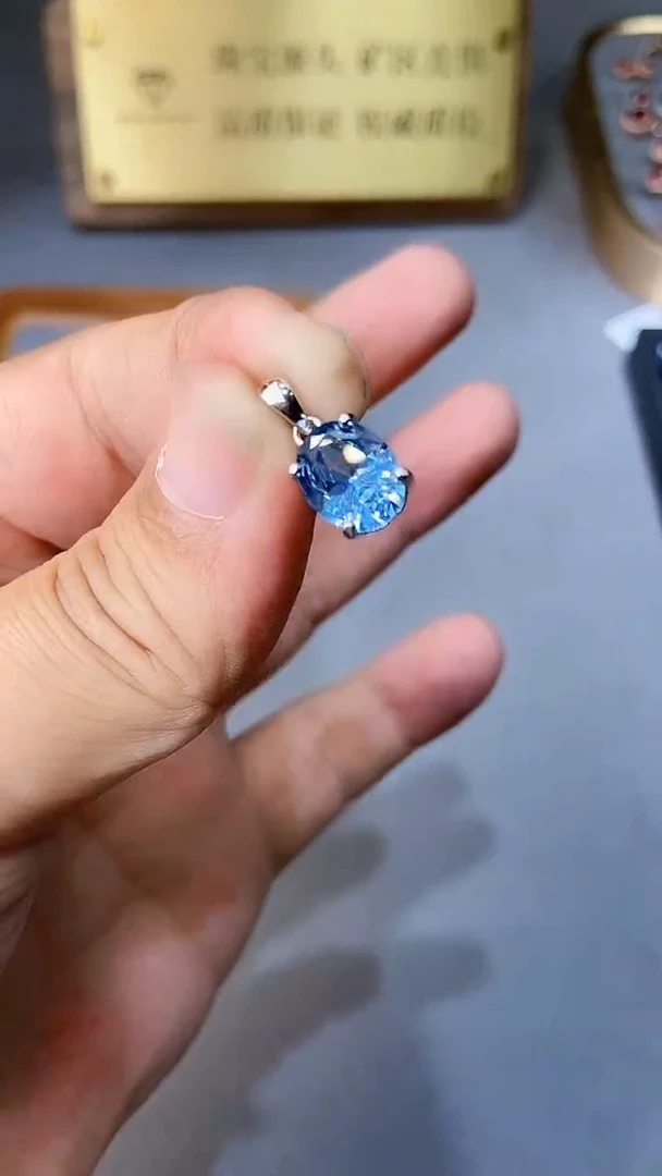 【闪购商品】海蓝宝石颈饰银S925镶嵌21