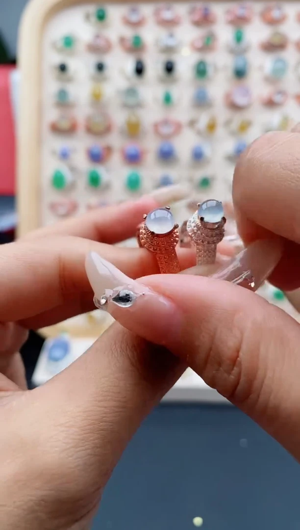 【闪购商品】翡翠戒指未镶嵌缅甸天然A货翡翠333  4+9