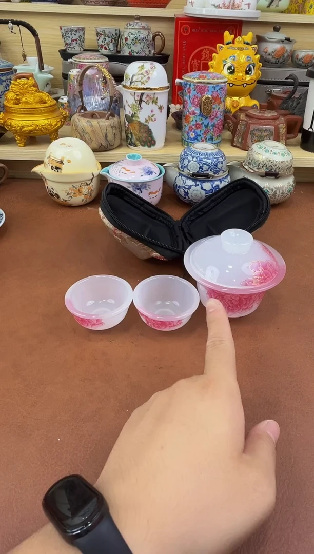 陶瓷茶具摆件旅行套组