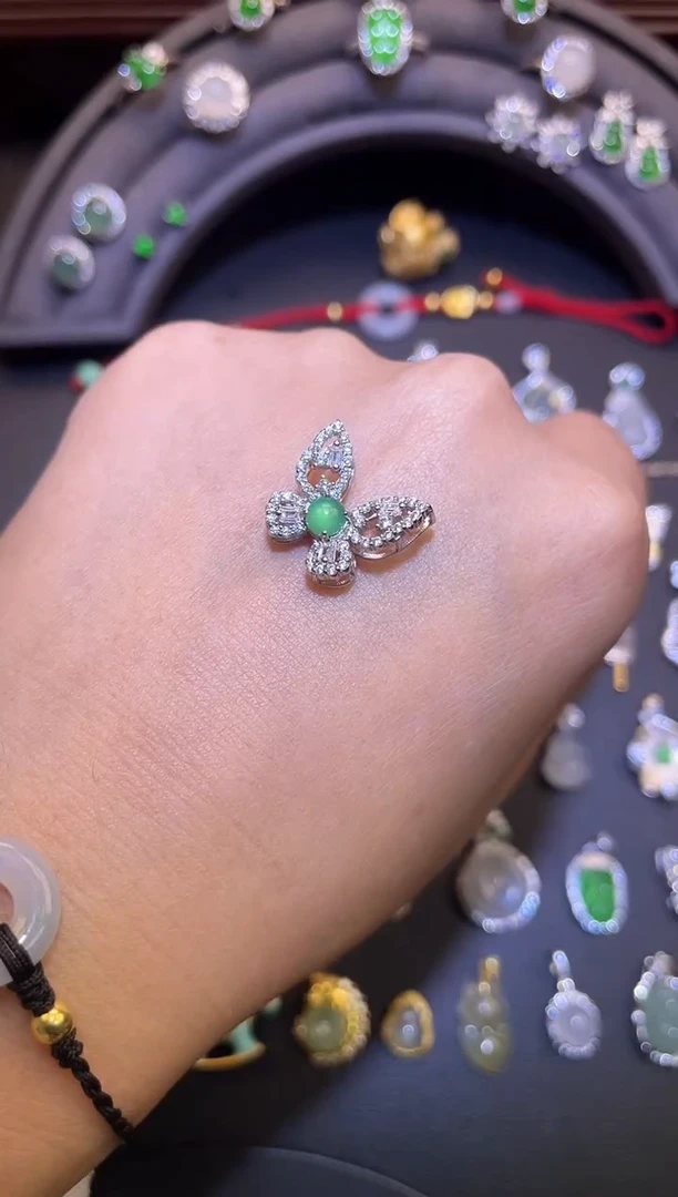 吊坠(不含链)银S925镶嵌翡翠1