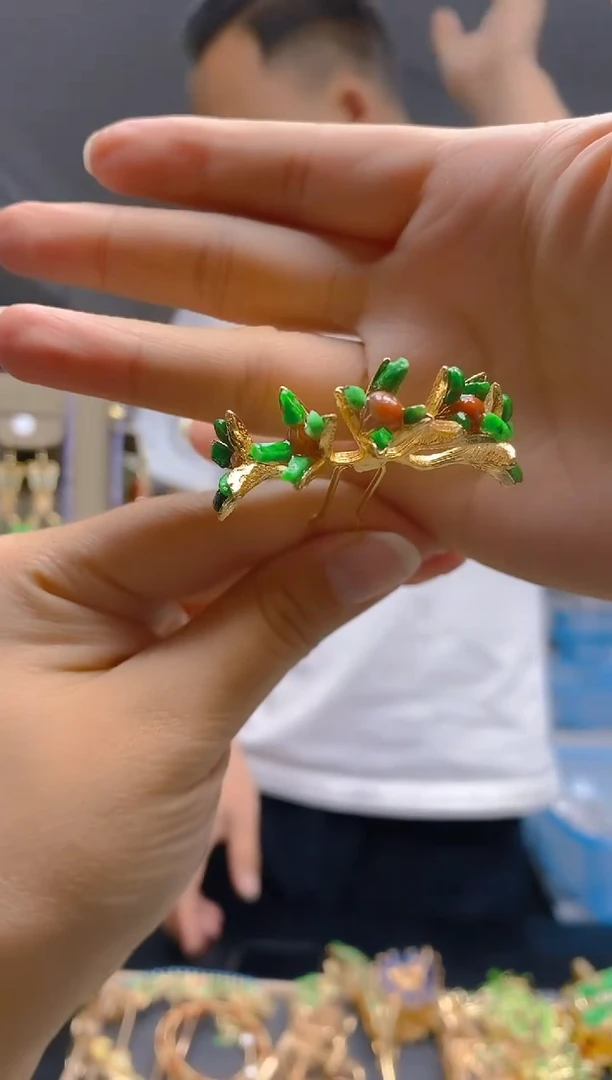 【闪购商品】翡翠耳饰合金0290翡翠发簪