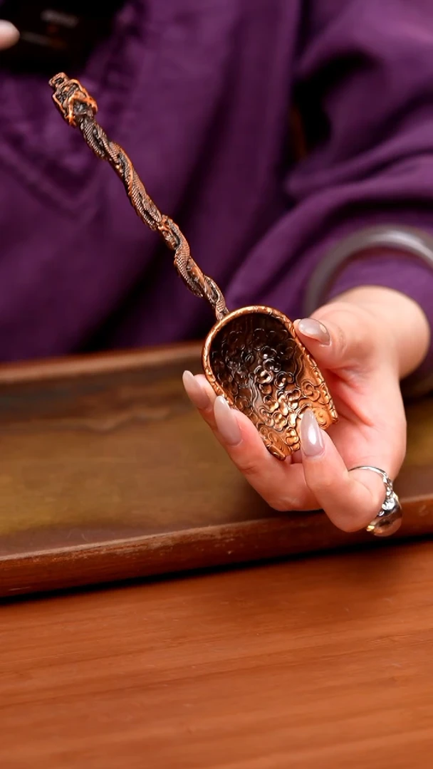 【闪购商品】云龙茶勺/茶匙/古铜