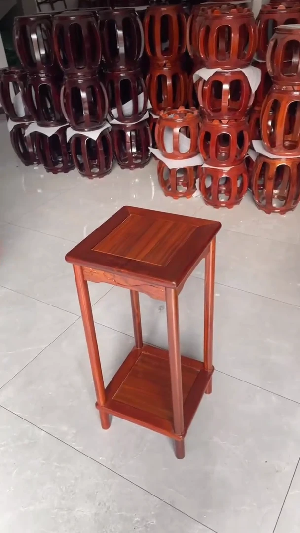 【闪购商品】花梨木类家具80圆腿荷花花架