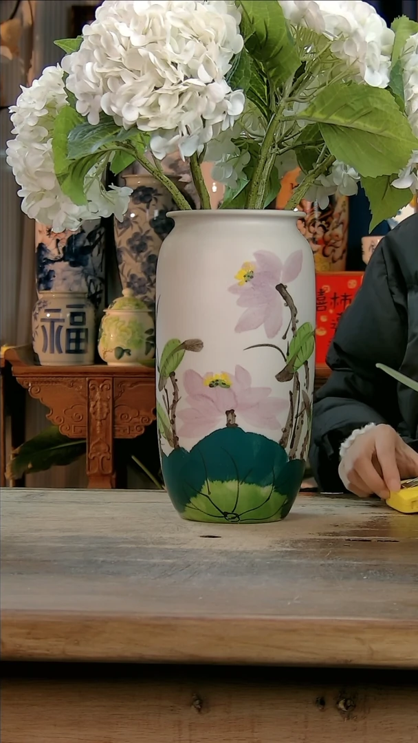 【闪购商品】瓷片景德镇纯手工釉下彩精品花瓶