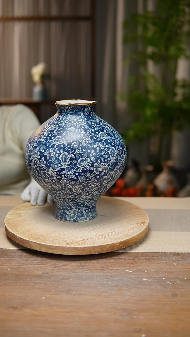 【闪购商品】陶瓷 花器青花瓷芙蓉花灯笼