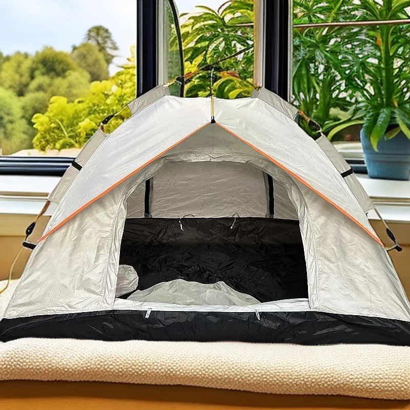 帐篷户外折叠便携式公园露营装备野营过夜加厚颜色款式随机