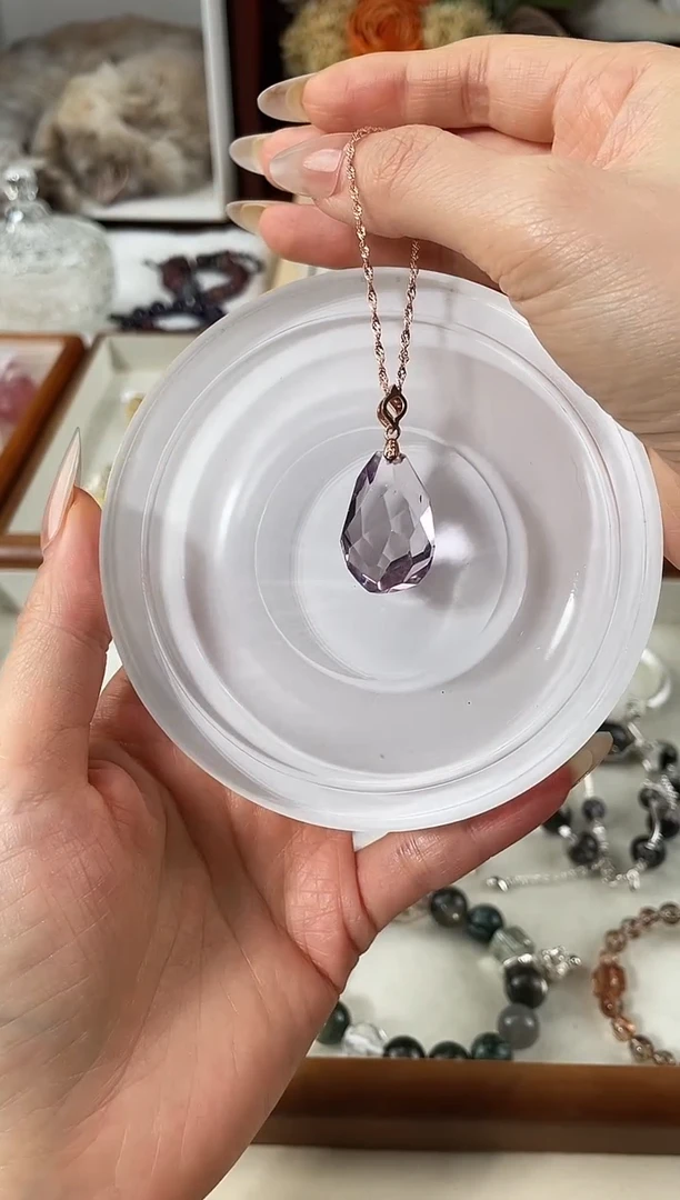 颈饰银S925镶嵌紫晶天然紫水晶项链