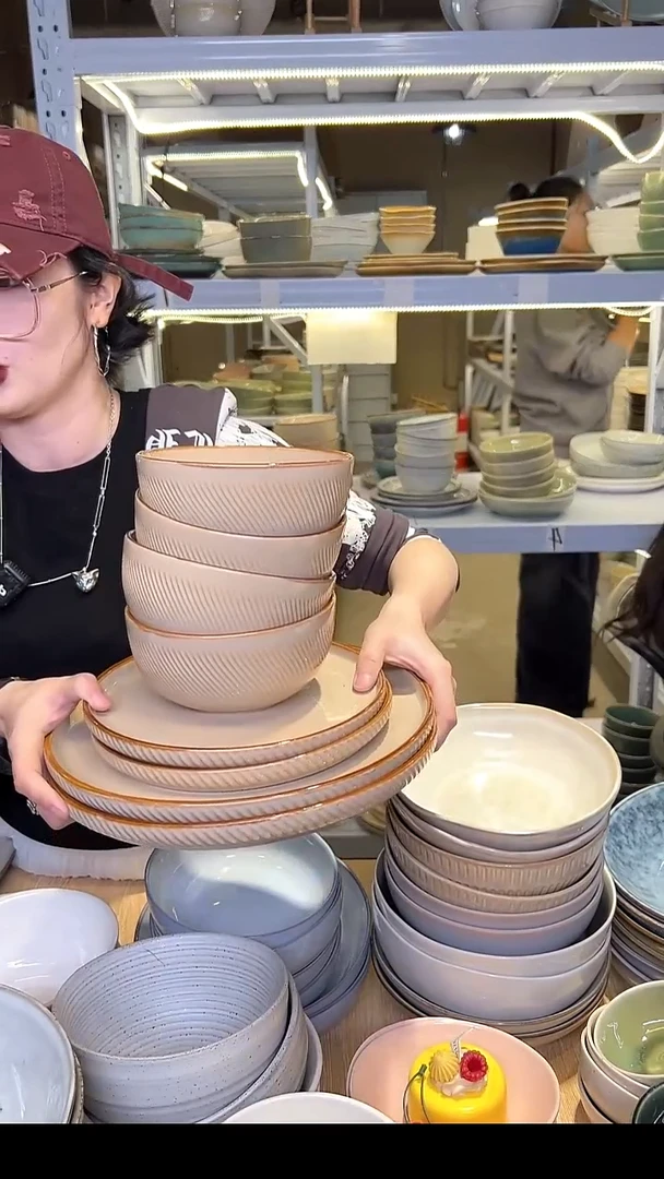 瓷143外贸尾货高温釉下彩陶瓷餐具默认微瑕