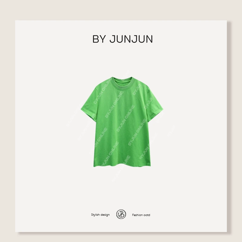 ByJunjun【薄荷曼波】字母印花短袖夏季简约宽松圆领T恤