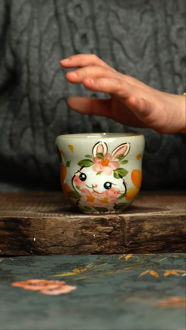 【闪购商品】杯杯釉下彩手工手绘同款陶器