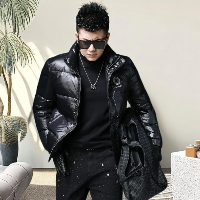 诺顿雷斯欧货秋冬季时尚新款男士外套保暖立领羽绒服潮流轻薄短款