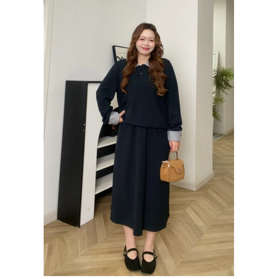 IEF/爱依服【大码女装】2025秋季新品法式通勤气质设计感上下套裙