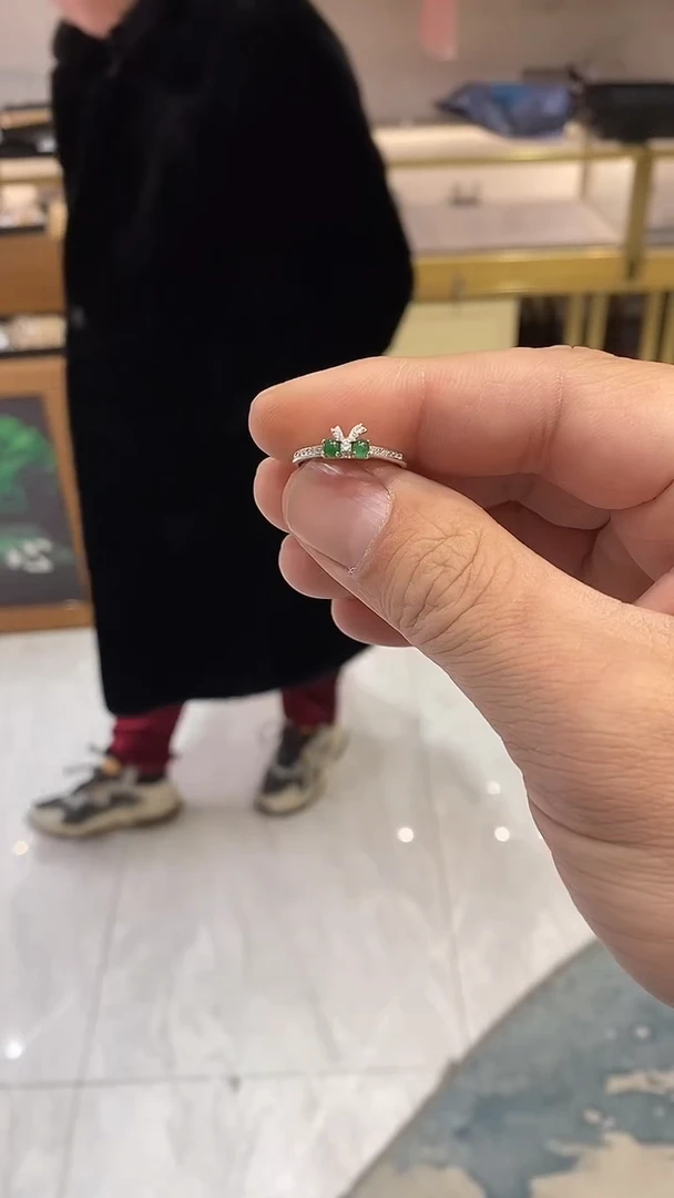 【闪购商品】翡翠耳饰银S925镶嵌实体清货