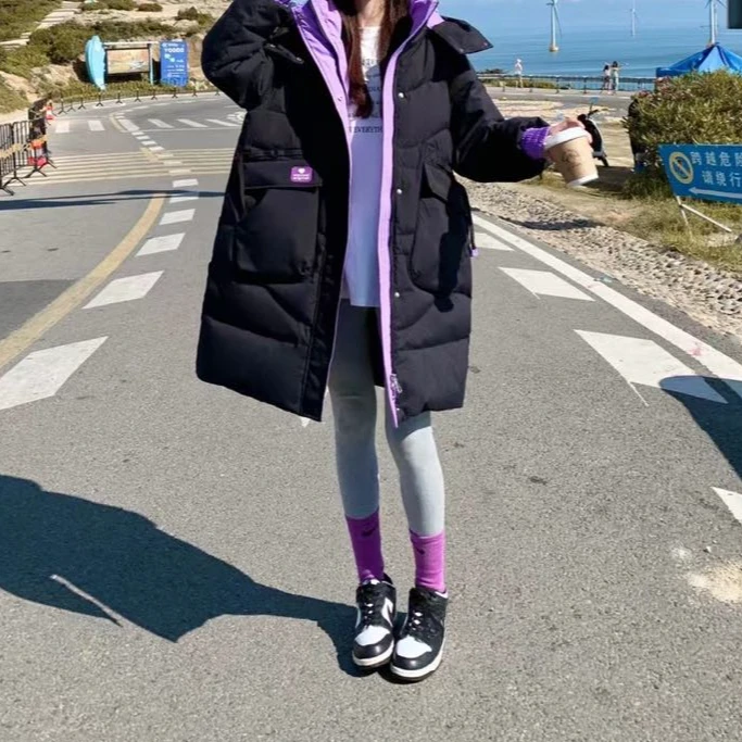 桑梓  撞色设计百搭气质韩版宽松羽绒服6608