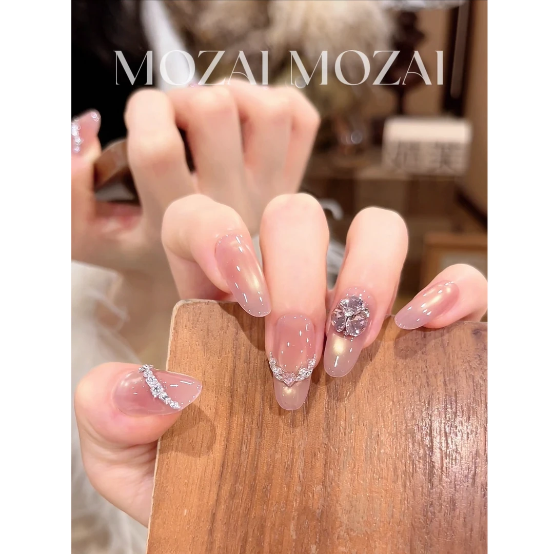 茉哉W【堇色星河】纯手工定制美甲拆卸穿戴甲A5400