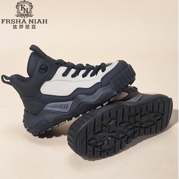 法莎尼亚冬季高帮潮流城市户外登山马丁靴厚底男士高帮防滑马丁靴