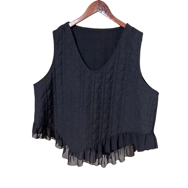 【佳佳】279不规则气质提花蕾丝花边马甲休闲时尚百搭网红针织女士